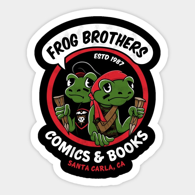 Frog Brothers Comics & Books - Vintage 80's Vampire Horror Sticker by Nemons